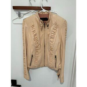 Pasha Veneto Women's Vintage Leather Jacket, Blush, Medium